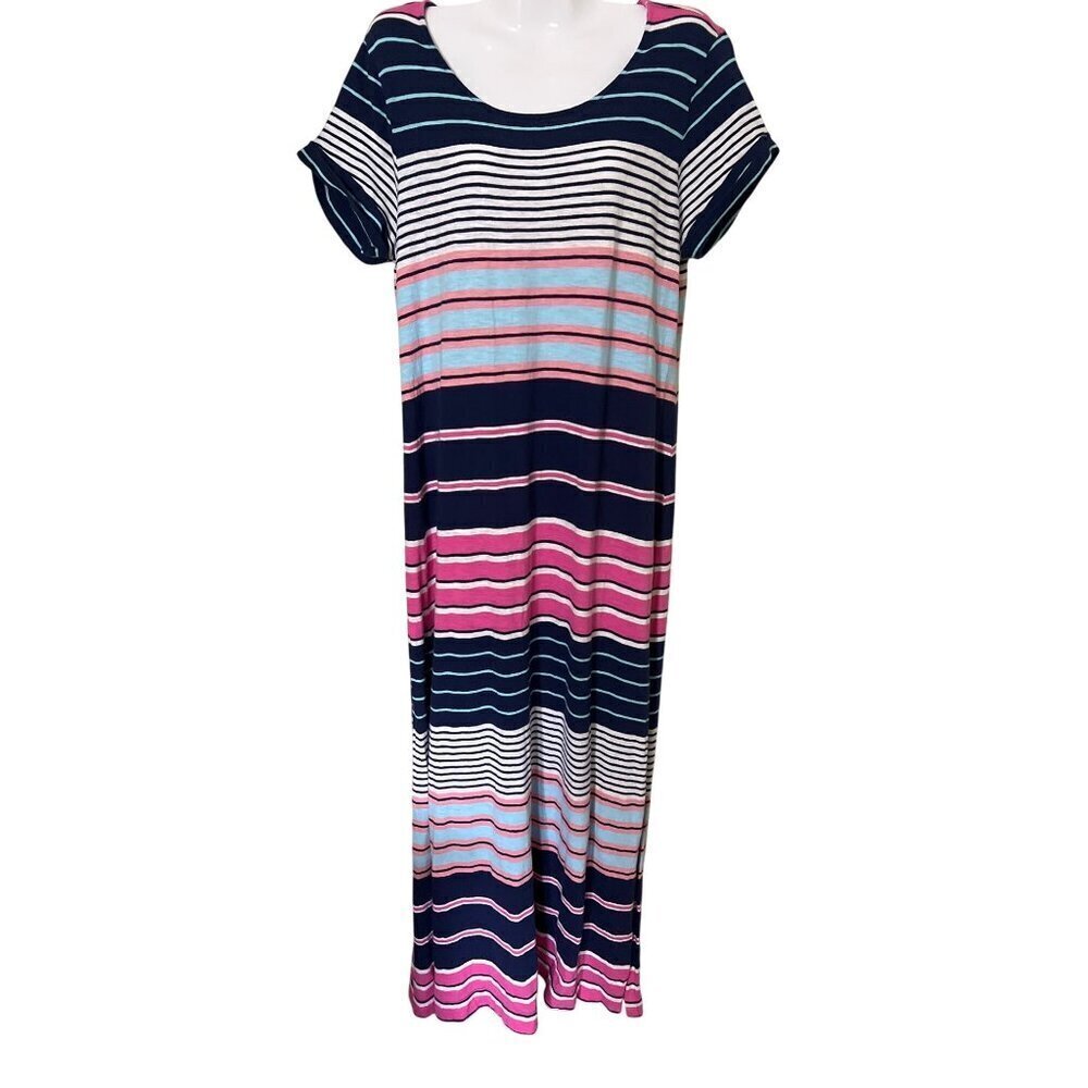 C&C Californi Maxi‎ Dress L Beachy Vacation Resort Striped